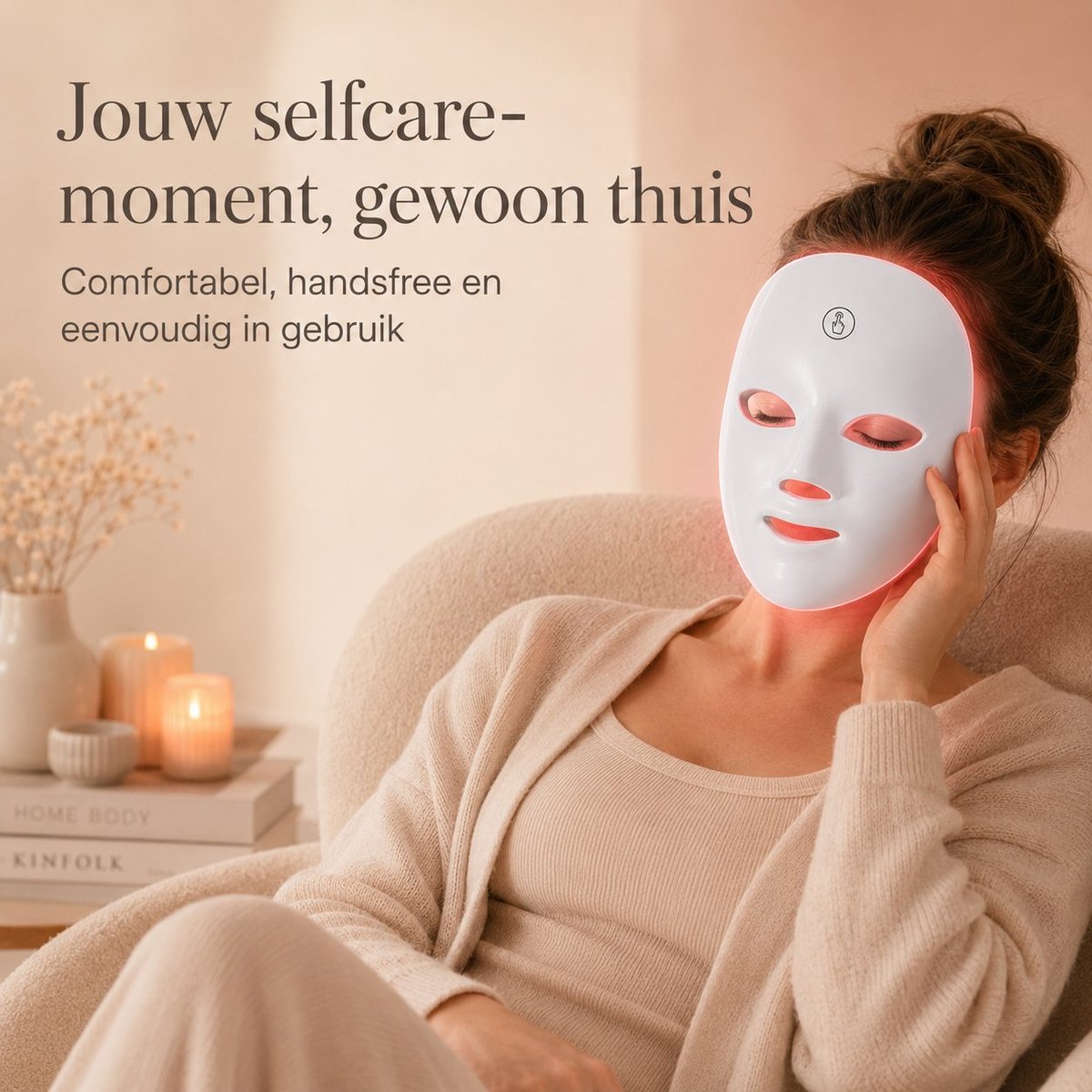 LED lichttherapie masker wit - zeven lichtstanden